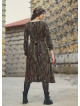 Boho Style Ruffle Sleeve Mink Patterned Dress