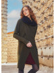 Thumb Hole Detail Bohemian Style Hooded Long Khaki Cardigan