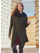 Thumb Hole Detail Bohemian Style Hooded Long Khaki Cardigan