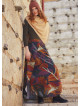 Easy Pull On Elastic Waist Printed Long Slit Skirt
