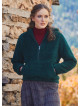 Kangaroo Pockets Hooded Green Plush  Pullover