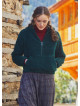 Kangaroo Pockets Hooded Green Plush  Pullover