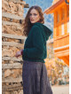 Kangaroo Pockets Hooded Green Plush  Pullover