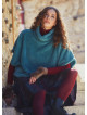 Half Bat Sleeve Wide Cut Boho Green Winter Top