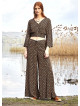 High Rise Wide Leg Brown Mink Palazzo Pants