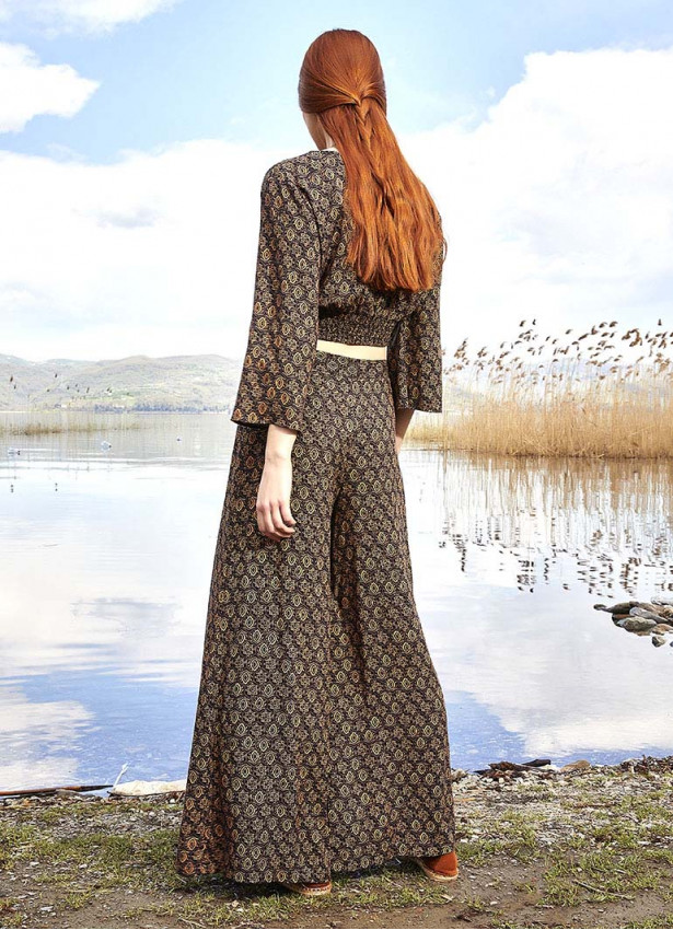 High Rise Wide Leg Brown Mink Palazzo Pants