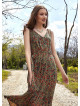 Authentic Green Patterned Boho Chic Summer Day Dress