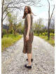 Authentic Green Patterned Boho Chic Summer Day Dress