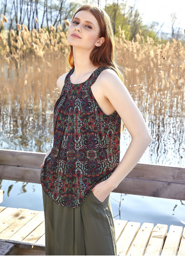 Batik Patterned Bohemian Stylish Blouse