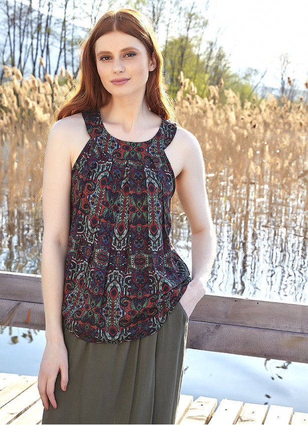 Batik Patterned Bohemian Stylish Blouse