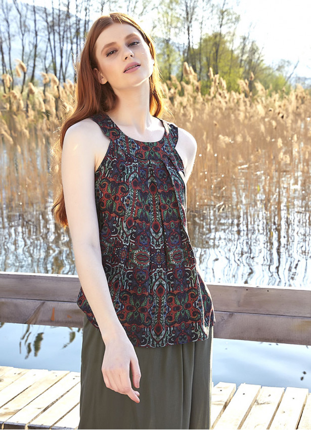 Batik Patterned Bohemian Stylish Blouse
