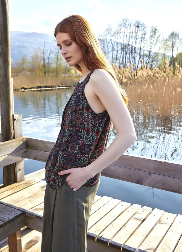 Batik Patterned Bohemian Stylish Blouse