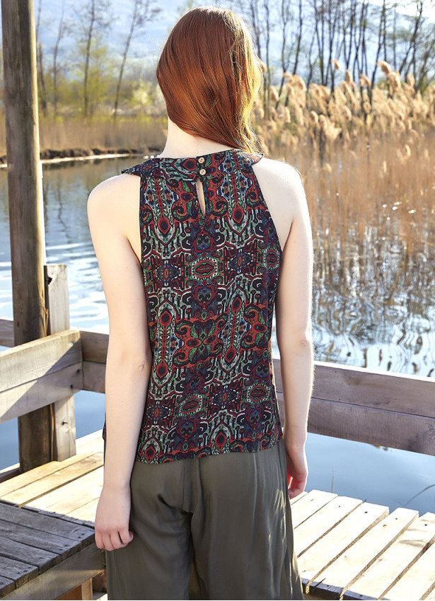 Batik Patterned Bohemian Stylish Blouse
