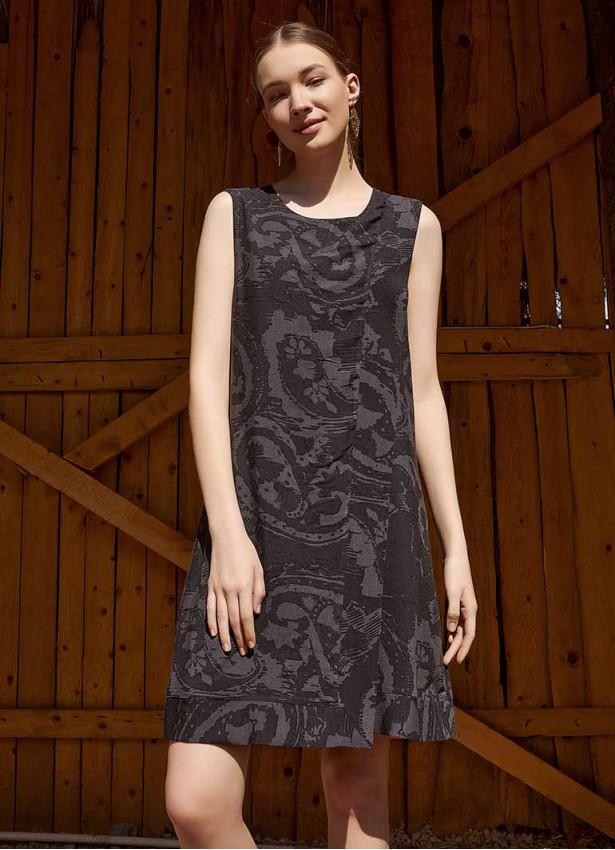 Double Layer Front Short Grey Dress
