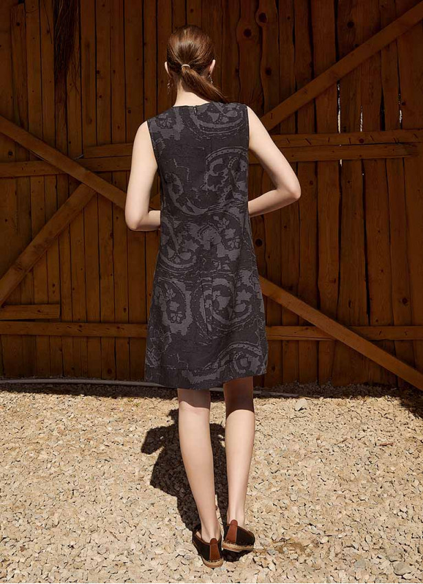 Double Layer Front Short Grey Dress