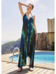 Petrol Tie Dye Print Handkerchief Dress