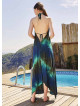 Petrol Tie Dye Print Handkerchief Dress