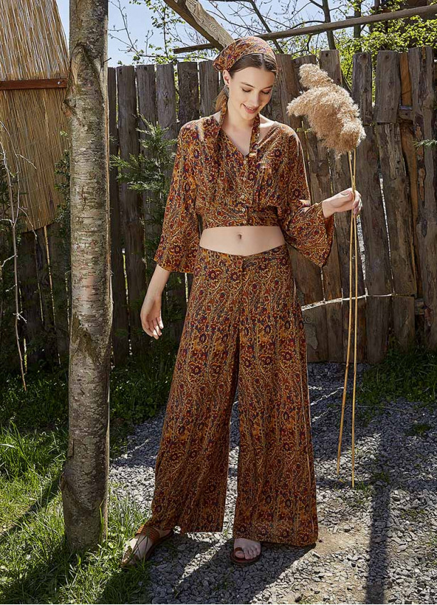 High Rise Wide Leg Pera Desing Palazzo Pants