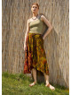 Ethnic Patterned Bohemian Khaki Loose Skirt