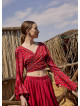 Oranj Flower Gypsy Style Bell Sleeve Crop Top