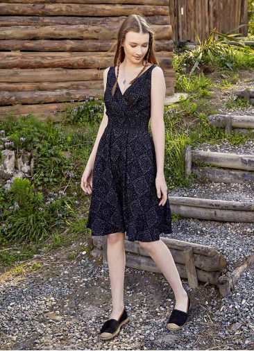 Gray Pattern Short Strappy Dress