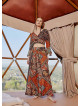 Printed Tie Waist Wide Leg Cotton Pants