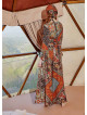 Printed Tie Waist Wide Leg Cotton Pants