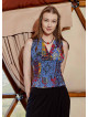 Collared Authentic Indigo Patterned Blouse