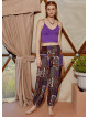 Drawstring Purple Pattern Pants