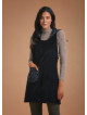 Sleeveless Hoodie Velvet Black Dress