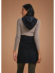 Sleeveless Hoodie Velvet Black Dress
