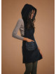 Sleeveless Hoodie Velvet Black Dress