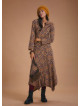 Authentic Print Asymmetrical Hem Cotton Midi Skirt
