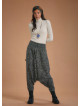 Shirred Waist Elastic Hem Anthracite Winter Harem Pants