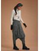 Shirred Waist Elastic Hem Anthracite Winter Harem Pants