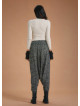 Shirred Waist Elastic Hem Anthracite Winter Harem Pants
