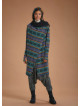 Hooded Collar Thumb Hole Detailed Pattern Cardigan