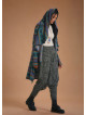 Hooded Collar Thumb Hole Detailed Pattern Cardigan