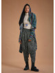 Hooded Collar Thumb Hole Detailed Pattern Cardigan