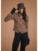Ethnic Print Mandarin Collar Slim Cut Jacket Shirt