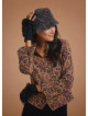 Ethnic Print Mandarin Collar Slim Cut Jacket Shirt