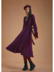 Boho Style Ruffle Sleeve Maroon Patterned Dress
