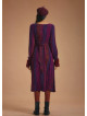 Boho Style Ruffle Sleeve Maroon Patterned Dress