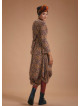 Authentic Print Asymmetrical Hem Long Sleeve Dress