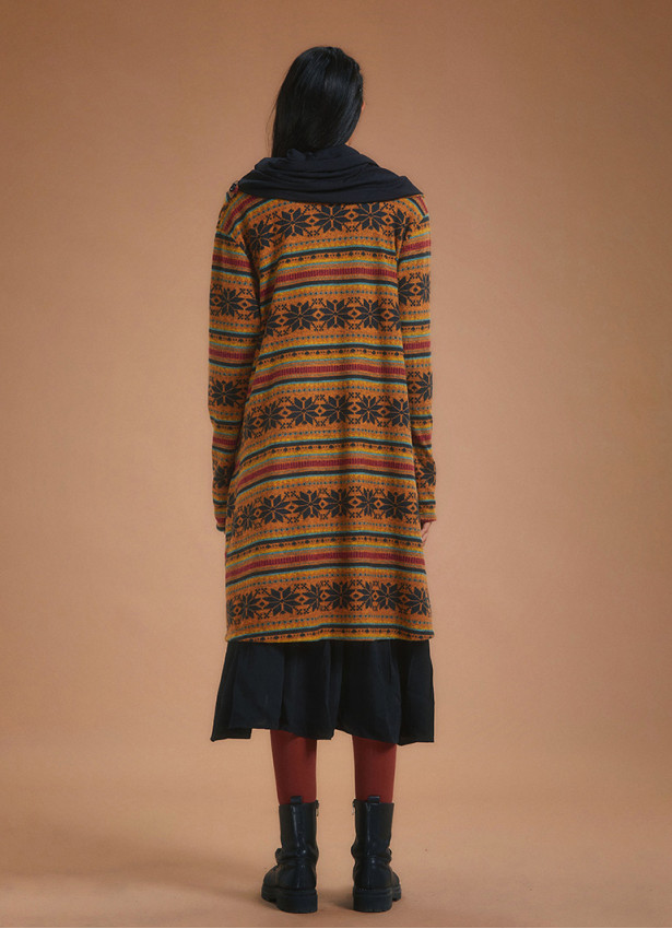 Bohemian Style Hooded Long Ethnic Cardigan