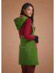 Sleeveless Hoodie Velvet Green Dress