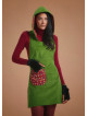 Sleeveless Hoodie Velvet Green Dress