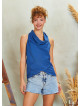 Boho Gypsy Style Degaje Neck Sleeveless Summer Top