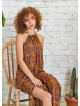 Back Cut Out Halter Necline Maxi Slit Dress
