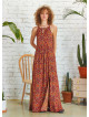 Double Front Slit Detail Halter Neck Maxi Dress